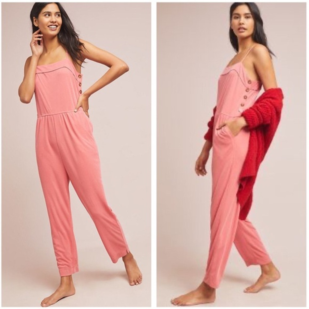 Anthropologie Cupro Jumpsuit *PINK*